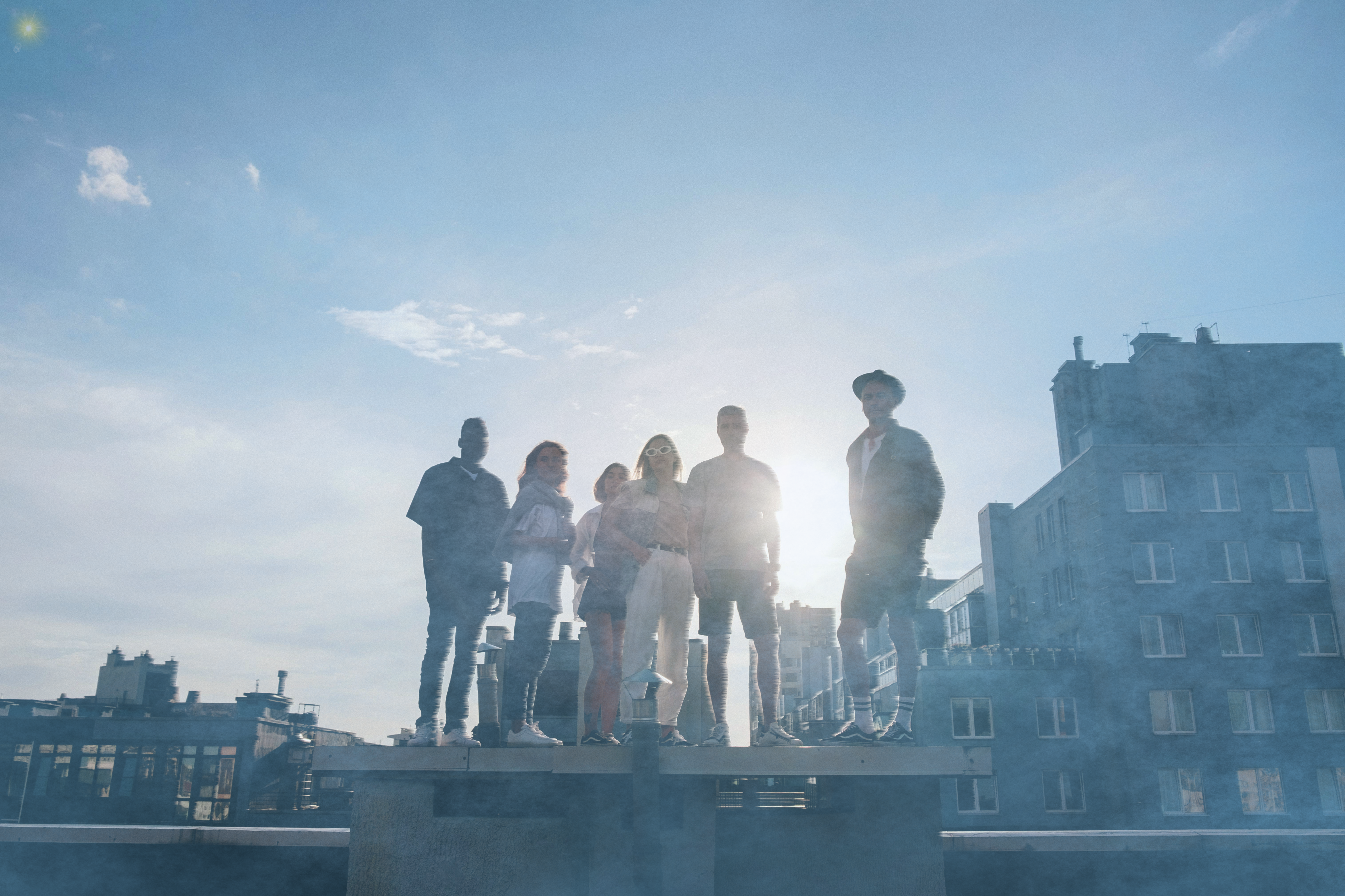 Millennials on a building
