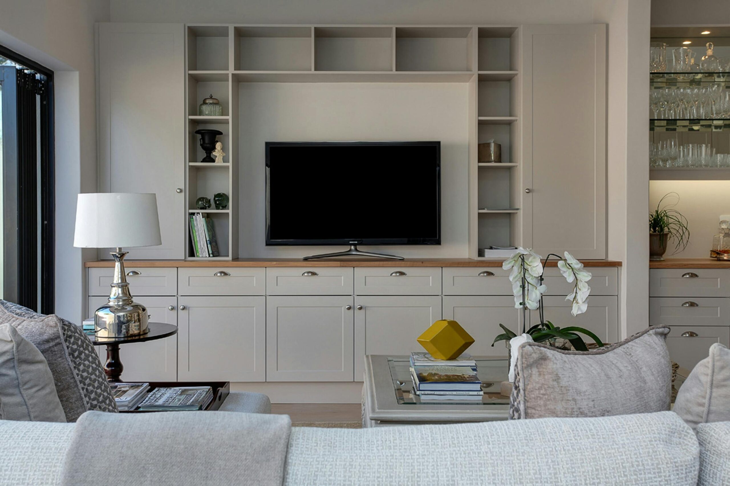 living room staged for renters